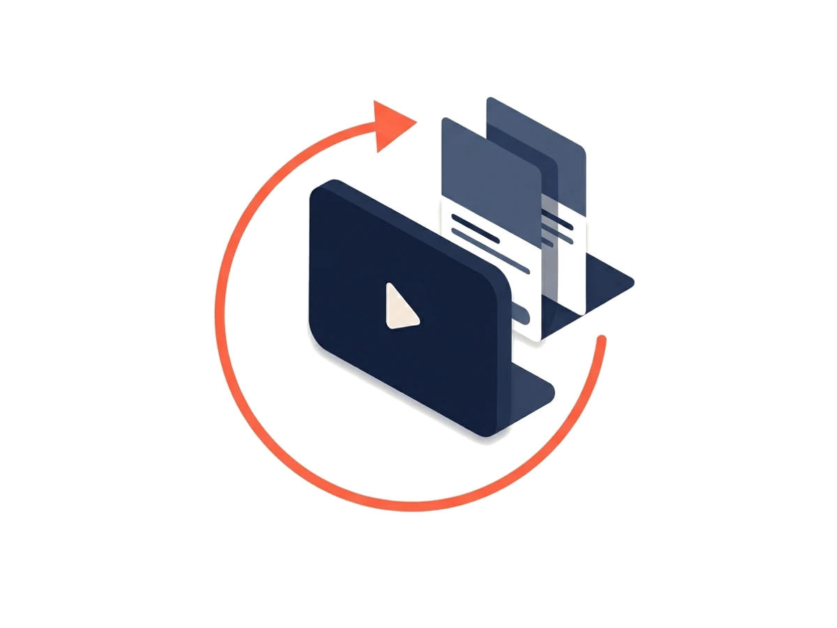 A video frame with a circular refresh arrow